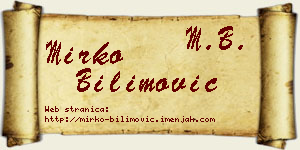Mirko Bilimović vizit kartica